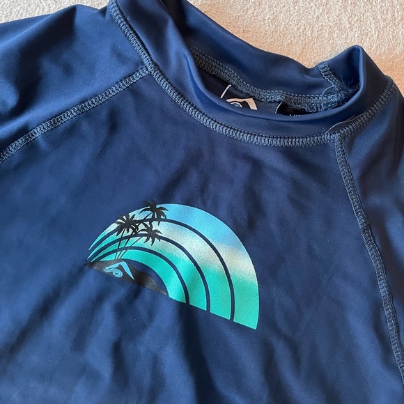 NWT Kanu Surf Boys Rashguard Swim Shirt 12 Navy UPF 50+ - Picture 4 of 9
